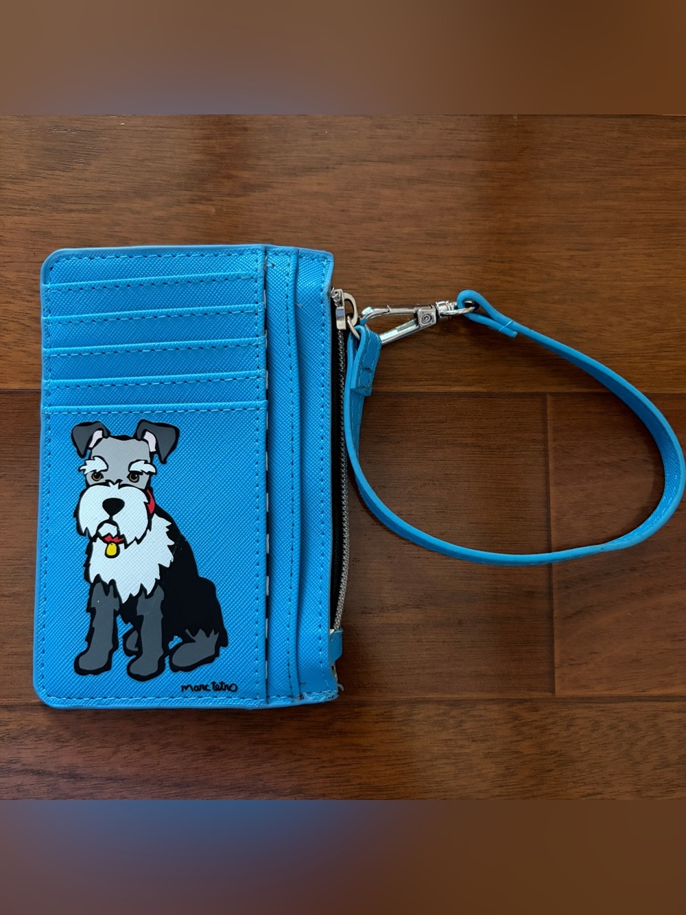 Marc Tetro Schnauzer Wristlet Card Case Wallet NWOT